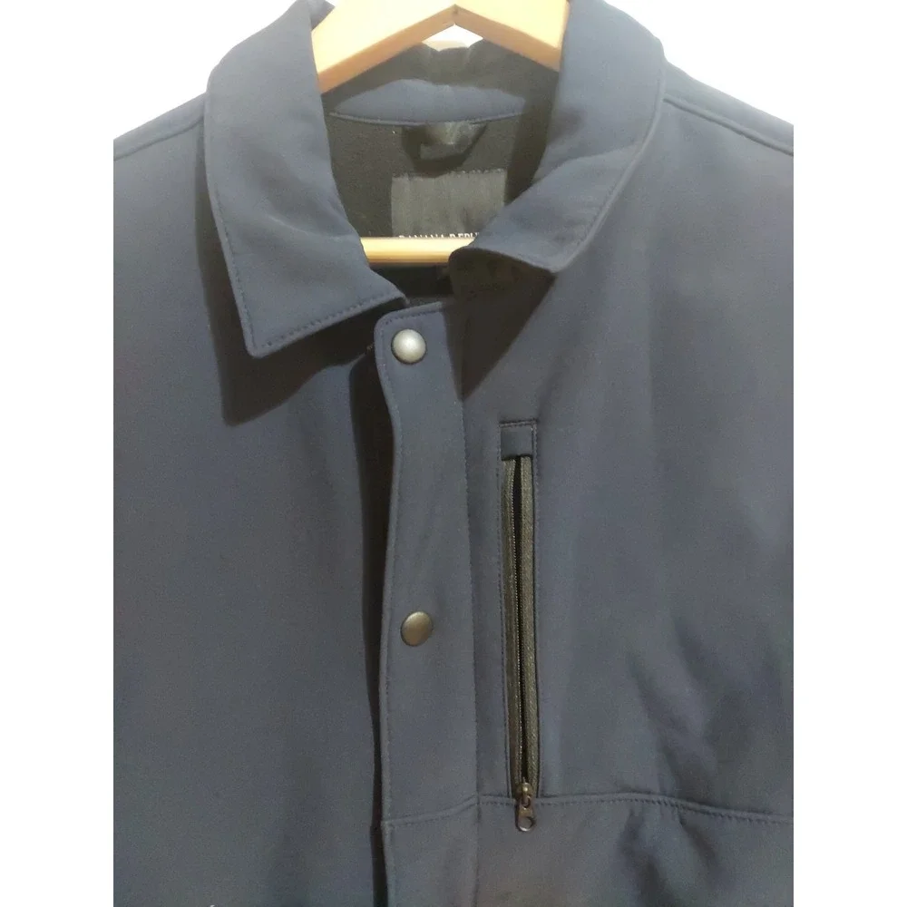 Banana Republic Jacket Mens Large Blue Long Sleeve Snap Lined Button Up Collared